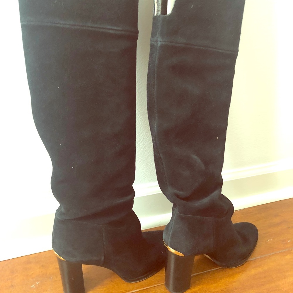 SZ 10 Michael Kors black suede knee high boots